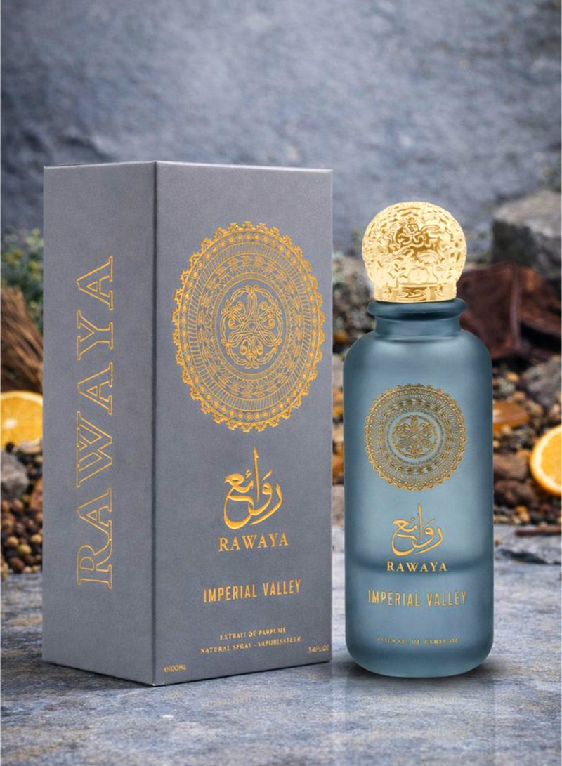 OUDI Luxury Unisex Fragrance Oudi Rawaya Imperial Valley Eau De Parfum 100ml | Long Lasting Perfume for Men & Women with Leather, Amber & Musky Notes | Unisex Eau De Parfum - Image 1